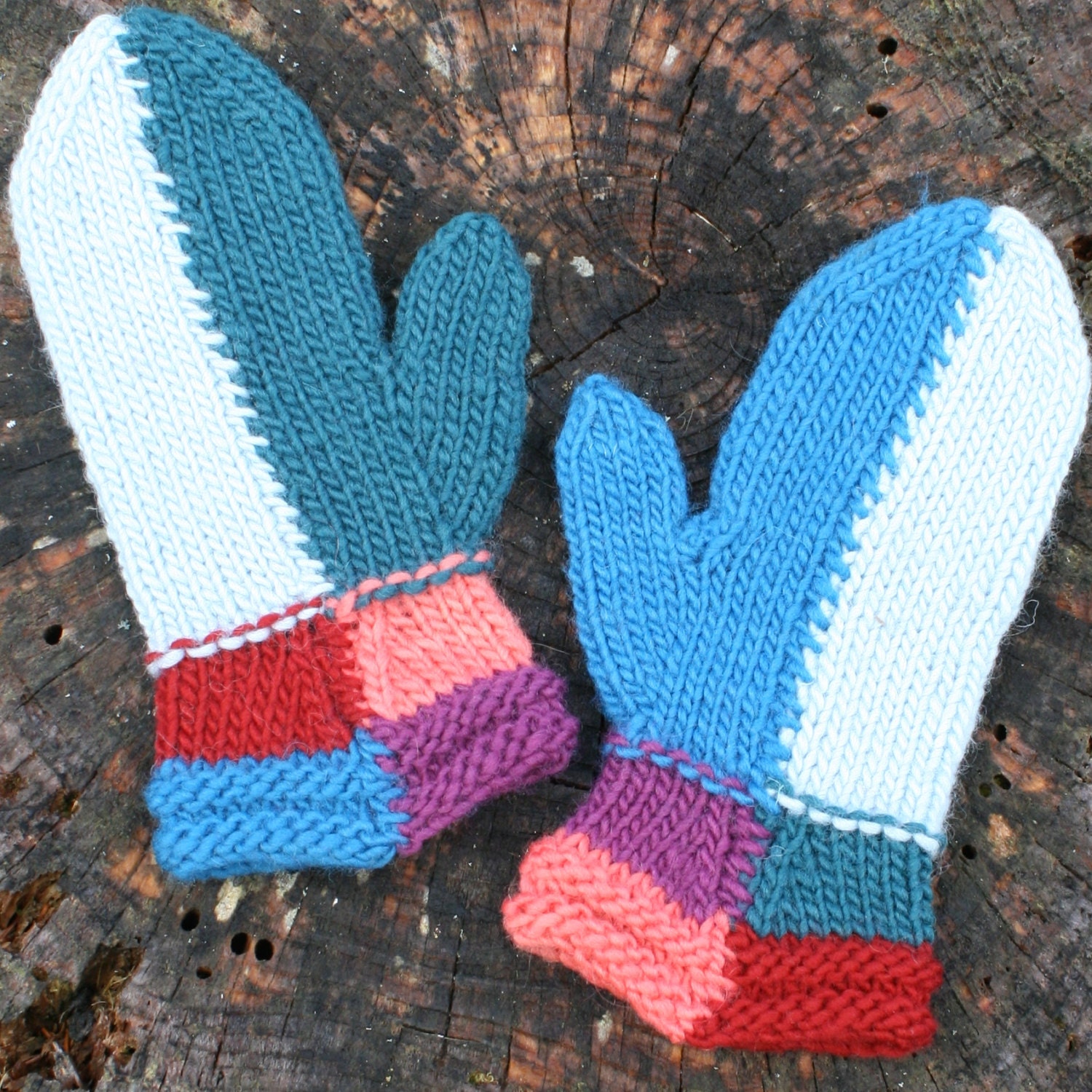 Easy Intarsia Mitten Pattern, Intarsia Knitted Mitten Pattern, PDF, Intarsia Knitting Pattern