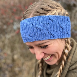 Stretchy Cables Headband Knitting Pattern PDF, Women&#39;s Headband Pattern, Men&#39;s Headband Pattern, Cabled Headband, Malabrigo Headband Pattern