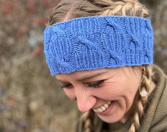 Stretchy Cables Headband Knitting Pattern PDF, Women's Headband Pattern, Men's Headband Pattern, Cabled Headband, Malabrigo Headband Pattern