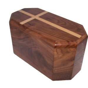 Premium walnut companion urn with maple cross