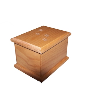 Small alder pet  cremation urn w/dog prints