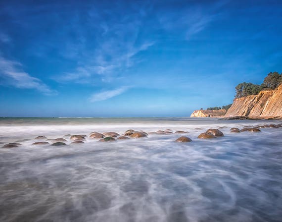 In Color Bowling Ball Beach Point Arena Northern California (Prints)
