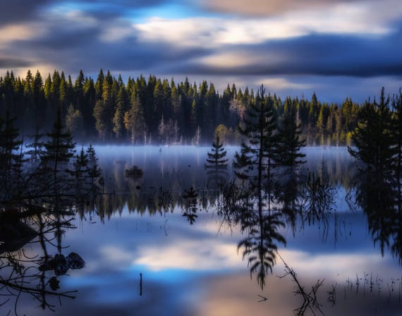 Enchanted (prints) long exposure photograph Dry Lake reflections on the water