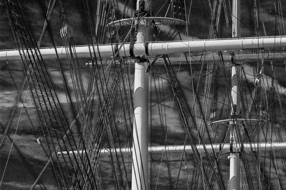Intricate (Prints) Black ad white Ship mast