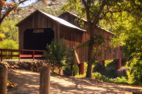 Honey Run Bridge basking in the sun (CANVAS) this historic bridge was destroyed by the Camp Fire