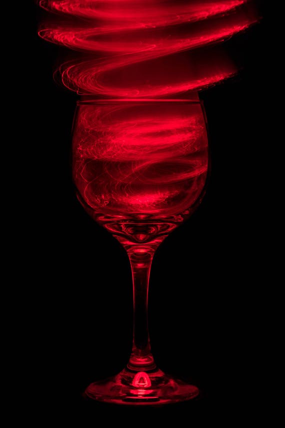 Red Red Wine light painting on (Metal Panel)