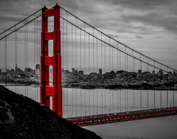 Touch of Red (Prints) Golden Gate Bridge San Francisco California