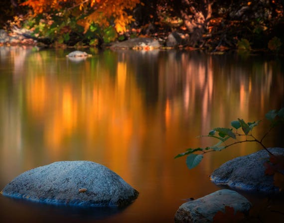 Fall on the Water (prints) Brandy Creek with fall colors Whiskeytown Lake