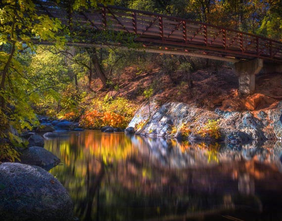Escaping (prints) Brandy Creek with fall color reflections on the water