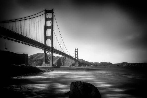Across the Bay (Metal Panel) of Golden Gate Bridge San Francisco California