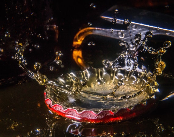 Splish Splash (Prints) Beer dripping into a beer bottle cap photograph