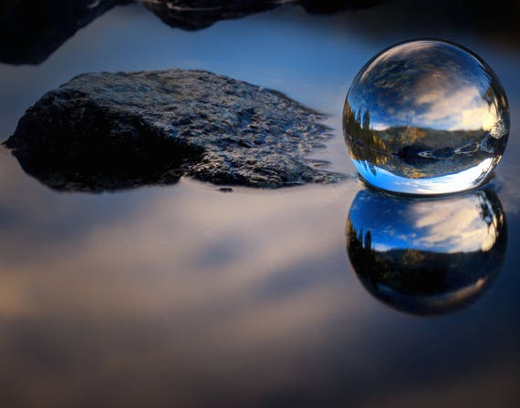 Refraction and Reflection Meets Castle Lake in a crystal ball Northern Califorina