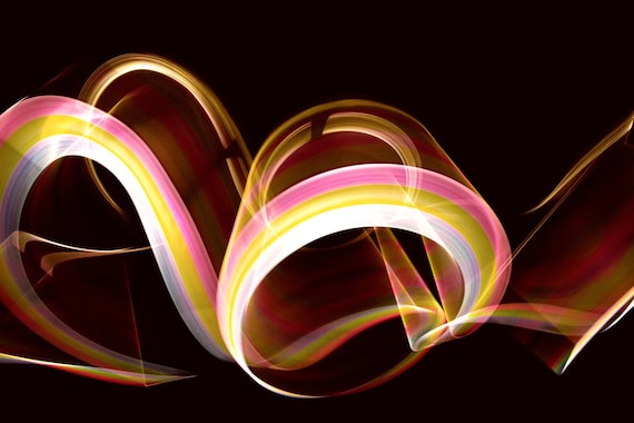 Light Rolls (Metal Panel) long exposure abstract light painting photograph