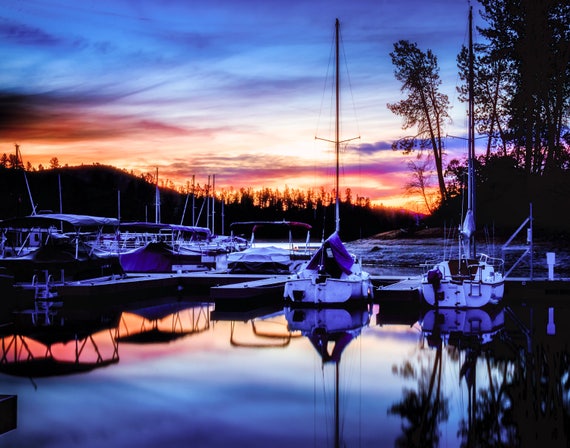Whiskey Hour (prints) Sunrise at Oak Bottom Marina Whiskeytown Lake