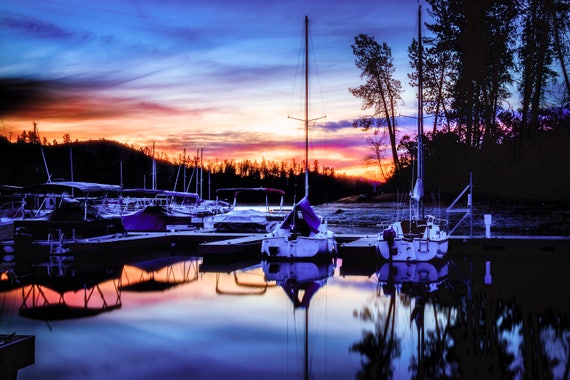 Whiskey Hour (Metal Panel) Oak Bottom Marina Whiskeytown Lake Northern California