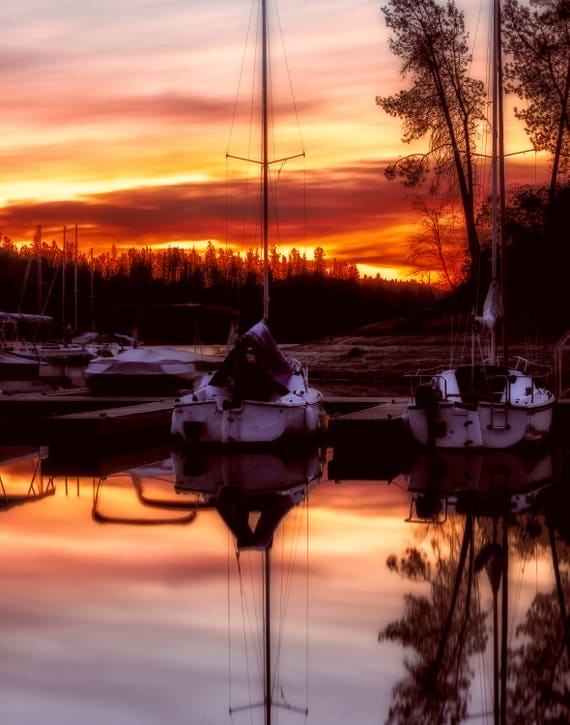 Whiskey Sunrise (prints) Sunrise at Oak Bottom Marina Whiskeytown Lake