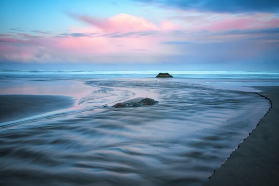 A Morning Run (CANVAS) long exposure beach photograph Bandon Oregon Sunrise