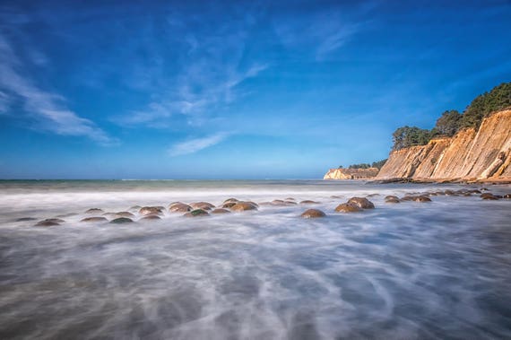 In Color Bowling Ball Beach (Metal Panel) Northern California