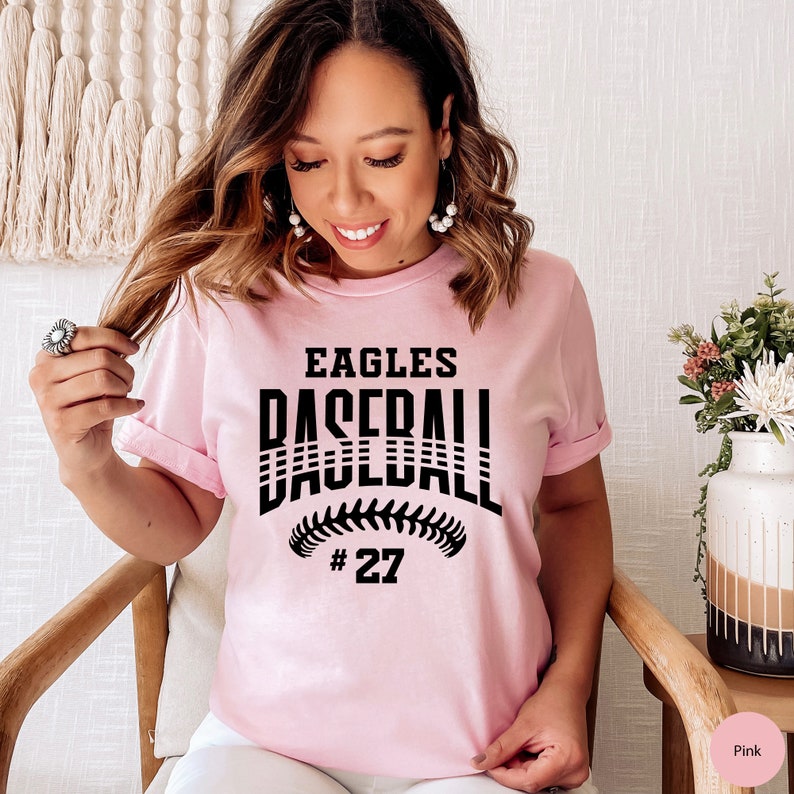 Custom Baseball Shirt for Baseball Mom Tshirt for Game Day T Shirt, Baseball T-Shirt for Women with Team Name Personalized Baseball Mom Gift image 6