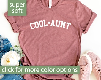 Cool Aunt Shirt for Women, Aunt Tshirt Gift for Aunt from Niece, Aunt Gift from Nephew, Cute Auntie Shirt for Birthday, Cool Aunt Tshirt