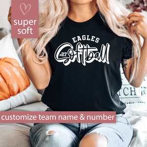 Custom Softball Shirt for Women, Game Day Tshirt, Softball Mom T Shirt High School Team Name Custom Softball Tee, Personalized Softball Gift
