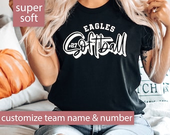 Custom Softball Shirt for Women, Game Day Tshirt, Softball Mom T Shirt High School Team Name Custom Softball Tee, Personalized Softball Gift