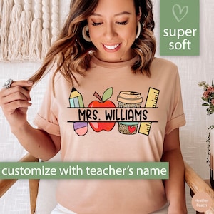 Teacher Shirt, Custom Teacher Shirt For Teacher Appreciation Gift For Teacher, Customized Name Teacher Shirt, Cute Elementary Teacher Tshirt