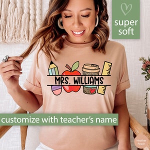 Teacher Shirt, Custom Teacher Shirt For Teacher Appreciation Gift For Teacher, Customized Name Teacher Shirt, Cute Elementary Teacher Tshirt