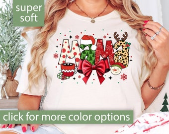 Christmas Mama Shirt Gift For Mom Tshirt, Mama Christmas Shirt Gift for Her, Mama T Shirt for Christmas Gift, Mama T-Shirt for Women Mom Tee