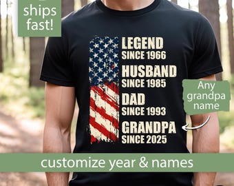 Custom Grandpa Shirt Personalized Legend Husband Dad Grandpa Tshirt Grandpa Gift Fathers Day Gift for Grandpa T Shirt Grandpa Legend Tee