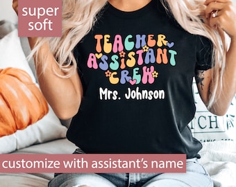 Teacher Assistant Shirt, Custom Teacher Shirt For Teacher Assistant T Shirt, Personalized Para Shirt, Cute Teacher Aide Shirt Teacher Gift