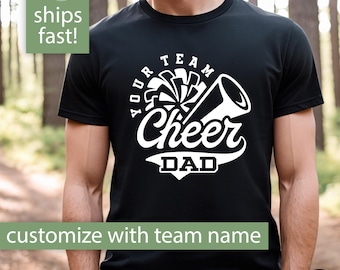 Personalized Cheer Dad Shirt for Game Day Shirt, Custom Cheer Dad Tshirt, Cheer Dad T-Shirt for Men with Team Name, Custom Cheerleader Tee