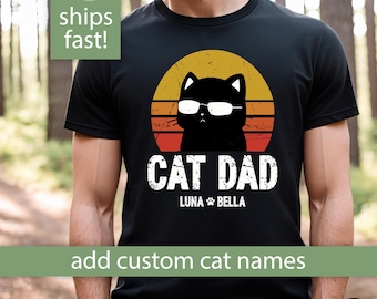 Custom Cat Dad Shirt, Funny Cat Dad T Shirt Gift for Cat Dad Gift for Fathers Day Personalized Cat Dad Gift for Cat Dad T-Shirt Cat Dad Tee