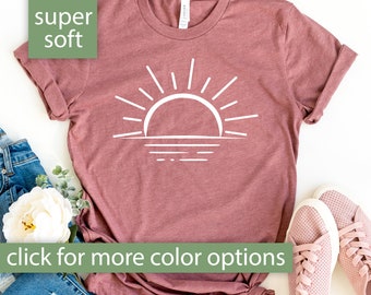 Sun Shirt for Women Gift for Mom, Sunshine Shirt for Summer Gift for Wife, Sun T-Shirt for Sunshine Gift, Beach Shirts for Women, Sun Tee