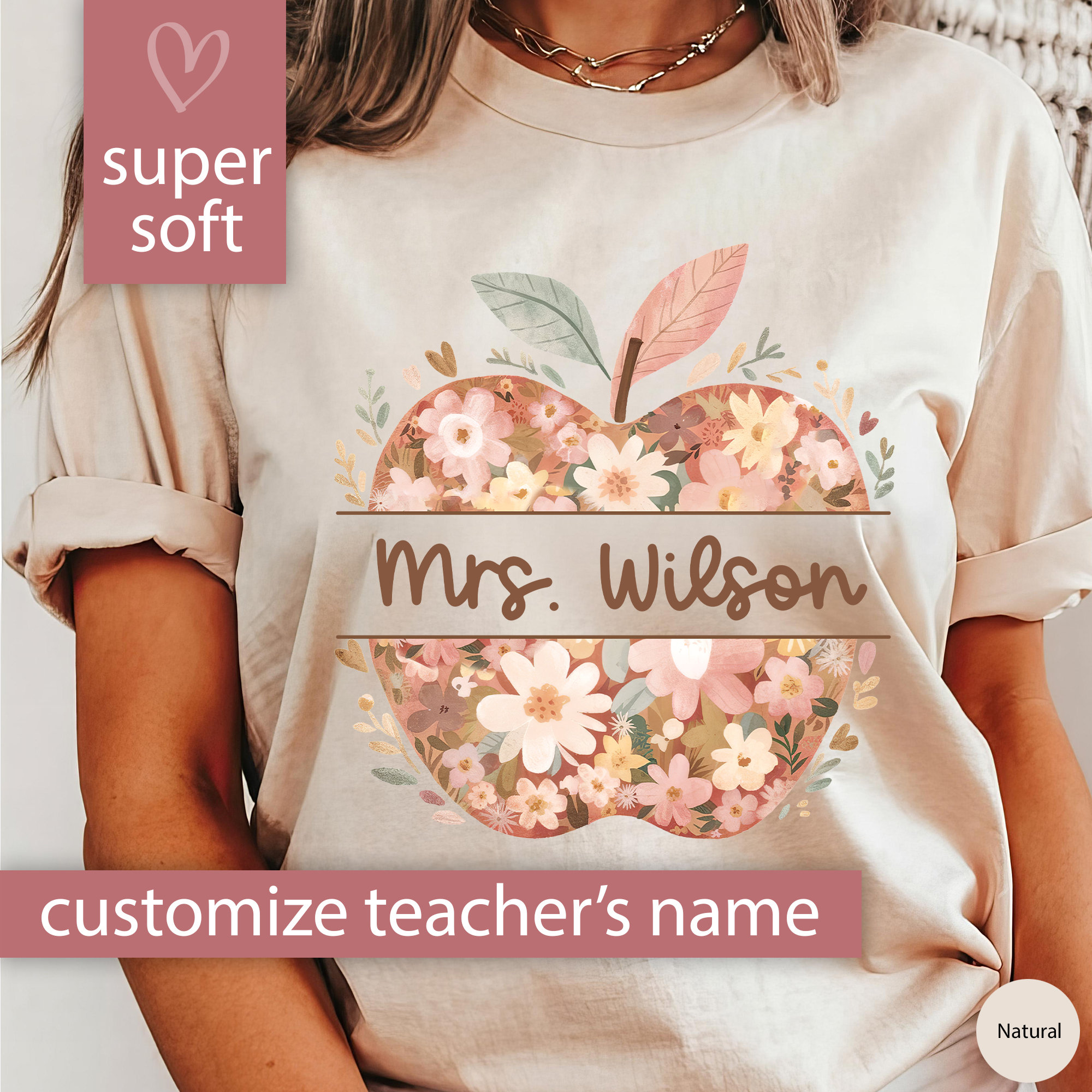 Personalized Teacher Shirt Gift for Teacher Appreciation, Custom Teacher Apple Shirt, Teacher Team Shirt Teacher Gift, Cute Teacher Tshirt