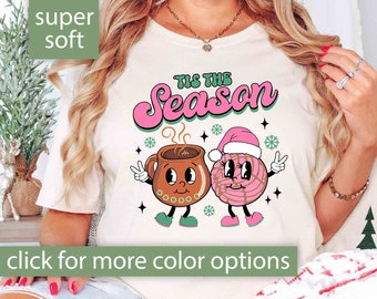 Mexican Tis The Season Christmas Shirt for Latina Gift, Mexican Christmas Tshirt for Women, Regalos en Espanol Retro Christmas Pan Dulce Tee