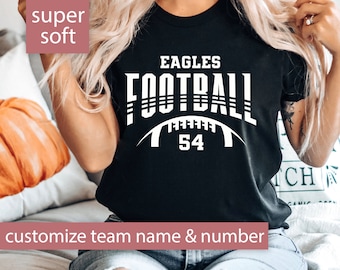 Personalized Football Shirt for Football Mom Game Day Tshirt, Football T Shirt for Women Team Name Custom Football Tee, Custom Football Gift