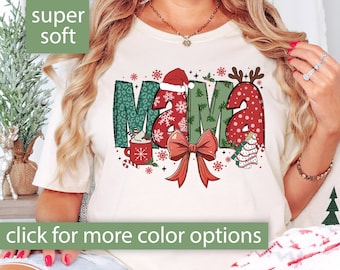 Christmas Mama Shirt for Mom, Christmas Mom Shirt, Mama Christmas Shirt For Mama Christmas Gift for Mama Tshirt, Cute Christmas Mom T Shirt