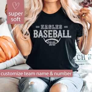 Personalized Baseball Shirt for Baseball Mom Game Day Tshirt, Baseball T Shirt for Women Team Name Custom Baseball Tee, Custom Baseball Gift
