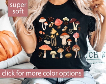 Aesthetic Mushroom Shirt for Mushroom Gift for Nature Lover, Botanical Tshirt, Cottagecore Shirt, Mushroom T Shirt, Cute Magic Mushroom Tee