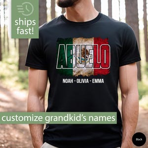 T-shirt "Number One Abuelo" Avec Drapeau Mexicain - Cadeau Pour Grand-père - Taille Regular - Fait Main Aux USA