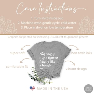 Feminist Shirt, Not Fragile Like a Flower Shirt for Women, Ruth Bader Ginsburg Tshirt for Feminist Gift for Her Feminist T Shirt Protest Tee image 7