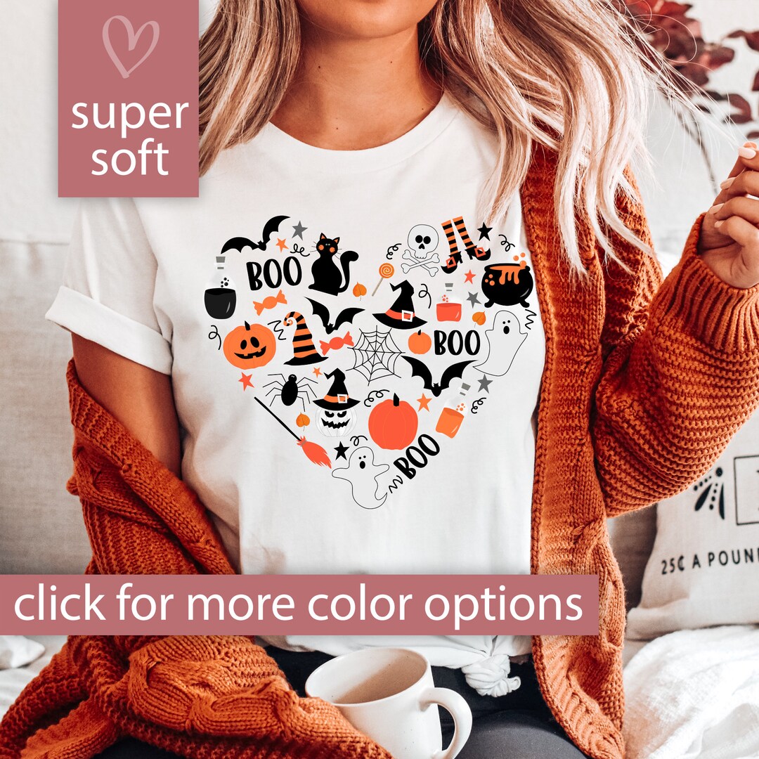 Cute Halloween Theme Shirt for Women, Halloween Tshirts, Fall Shirts