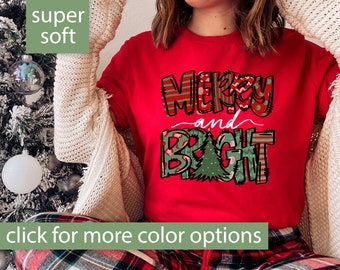 Christmas Shirt, Merry and Bright Shirt, Christmas Tshirt, Holiday Shirt for Women, Merry and Bright T Shirt, Xmas Shirt, Cute Holiday Shirt