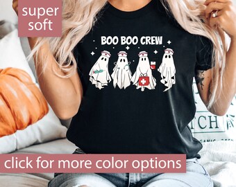 Boo Boo Crew Nurse Shirt for Halloween, Funny Halloween Shirt for Nurses, Halloween Nurse T Shirt Boo Crew Tshirt, Nurse Ghost Halloween Tee