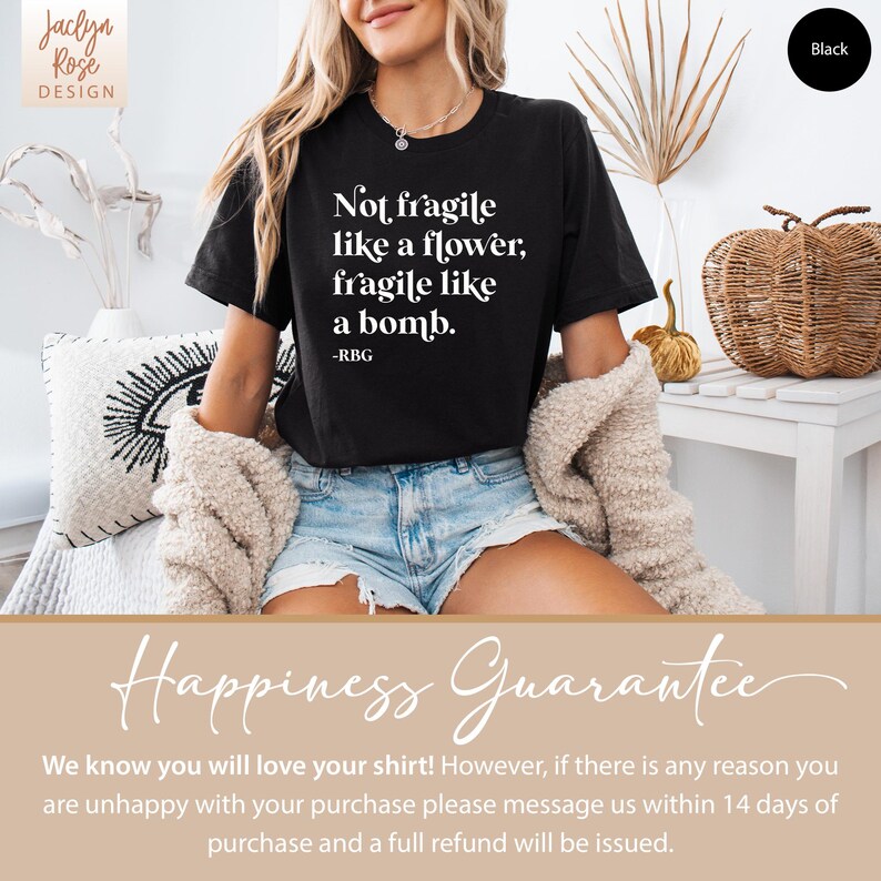 Feminist Shirt, Not Fragile Like a Flower Shirt for Women, Ruth Bader Ginsburg Tshirt for Feminist Gift for Her Feminist T Shirt Protest Tee image 10