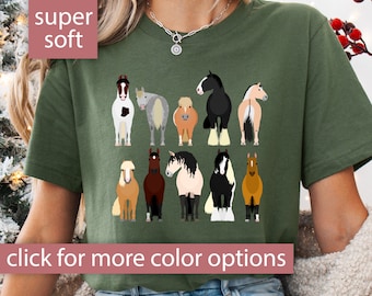 Chemise cheval pour femme, cadeau amateur de chevaux pour elle, tshirt amateur de chevaux pour chemise de cow-girl, cadeau équestre pour amateur de chevaux, t-shirt cheval mignon