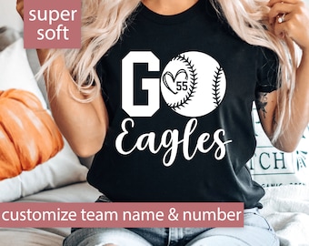 Personalized Softball Mom Shirt for Game Day Shirt, Custom Softball Mom Gift, Softball Shirt for Women with Team Name Custom Softball Tshirt