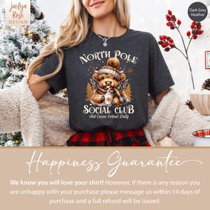 Christmas Cow Shirt for Women, North Pole Social Club Tshirt, Cow Christmas Shirt, Highland Cow T Shirt for Cow Lover T-Shirt Cow Lover Gift bild 10