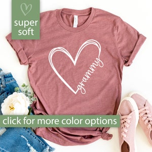Grammy Shirt for Grandma Gift for Birthday, Grammy Mother&#39;s Day Gift, Grammy T shirt for Women, Grandma Heart TShirt, Grammy Gift Idea Tee